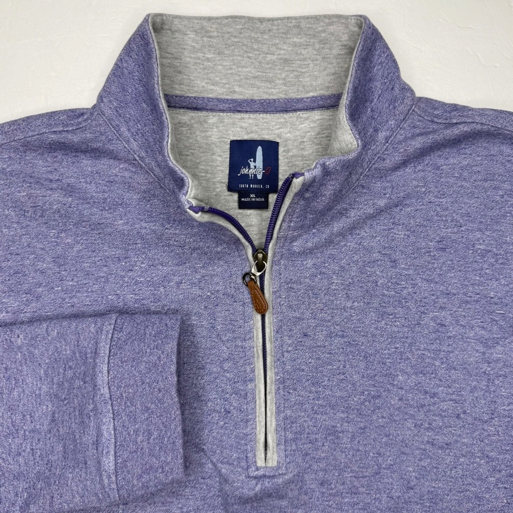 Johnnie-O Sully 1/4 Zip Pullover Mens XL Mulberry Purple Heathered Performance